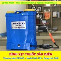 Bình phun thuốc sâu bằng điện, bình xịt khử khuẩn Dewoo 20S