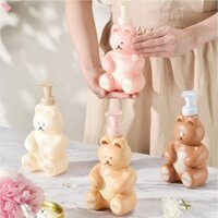 Bình Rỗng Đựng Dầu Gội Dạng Nhấn Tạo Bọt Hình Gấu Hoạt Hình