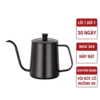 Bình rót cổ ngỗng - Bình pha cà phê inox 304 loại dày, có nắp