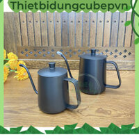 Bình rót cổ ngỗng - Bình pha cà phê inox 304 loại dày, có nắp - Gờ cafe Cao Cấp