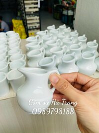 Bình rót sữa nhỏ dung tích 70ml gốm sứ Bát Tràng cao cấp