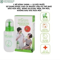 Bình rửa mũi Dr Green đầu rửa Silicon và 10 gói muối nha đam