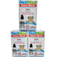 Bình rửa mũi, dụng cụ rửa mũi cho trẻ em NeilMed Kids Starter Kit (30 gói muối) - Mỹ