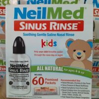 Bình rửa mũi neilmed kids bình 120ml và 60 muối mẫu mới (có tách bán lẻ)