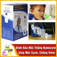 Bình Rửa Mũi Thẳng Nanocare Tặng Kèm 20 Gói Muối