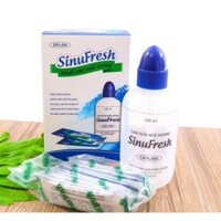 Bình Rửa Mũi Xoang Cát Linh Sinufresh 1 Bình 180 Ml (Mẫu Mới Bình Nắp Trắng) + 10 Gói Muối