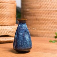Bình Sake Vuốt Men Xanh Hoả Biến - Gốm Sư Cao Cấp Bát Tràng