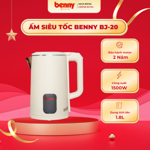 Bình - Ấm đun nước siêu tốc Benny BJ20 (BJ-20) - 1.7 lít, 2000W