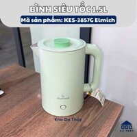 Bình siêu tốc Elmich 1.5L đế trong inox 304 vỏ ngoài nhựa PP - XANH NGỌC nắp có ron giữ nhiệt tốt