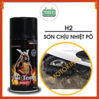 Bình sơn samurai h2 chịu nhiệt, chống cháy màu đen mờ 300ml - sơn pô zin *** ..
