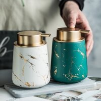 Bình sứ đựng nước rửa tay, sữa tắm, dầu gội cao cấp dung tích 400ml Decor phòng tắm