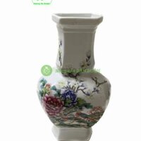 Bình sứ hút lộc Cổ Vuông, KT: 16x9x15cm (cao x miệng x bụng), Gốm sứ Giang Tây Trung Quốc