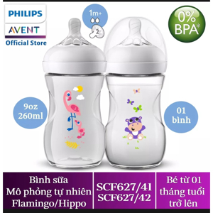 Bình sữa Avent 260ml Hippo