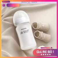 Bình sữa Avent thủy tinh tráng silicon 120ml 240ml [Được chọn núm 0 - 5][Cam kết chính hãng]