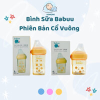Bình Sữa Babuu Phiên Bản Cổ Vuông Nhựa PP Chịu Nhiệt Tốt An Toàn Cho Bé Dễ Cầm Nắm Có Thể Tháo Rời 150ml/240ml
