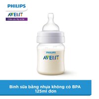 Bình sữa bằng nhựa không có BPA hiệu Philips Avent 125ml đơn (SCF810/17) LazadaMall