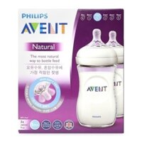 BINH SUA BANG NHUA THIET KE TU NHIEN PHILIPS AVENT 125ML ĐÔI