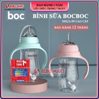 Bình sữa Boc cổ rộng hàng nhập khẩu dung tích 240ml và 300ml thiết kế chống sặc thông minh tay cầm bo tròn an toàn