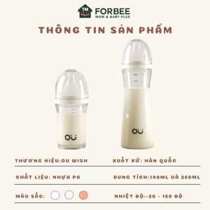 Bình sữa cao cấp OU:Wish Hàn Quốc 140ML
