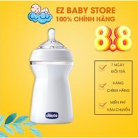 Bình sữa Chicco Natural Feeling 6M+ chảy nhanh 330ml núm ti thẳng, thiết kế chống đổ, sản xuất tại Ý