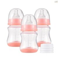 Bình sữa cho bé có núm vú silicon & nắp bảo quản Chai sữa mẹ cho bé Chai bảo quản sữa PP dung tích 180ml Bình sữa cho bé Đồ cần thiết cho bé, Cam & Pa