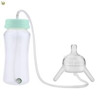 Bình sữa cho bé có ống hút dài 300ml Bình sữa tự bú không cầm tay không độc hại Bình sữa không độc hại với ống hút dài, Bình sữa tự ăn cho bé, HandlessBaby300ml