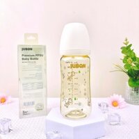 Bình sữa cho bé sơ sinh Jubon nhựa PPSU an toàn cho bé, họa tiết mới xinh xắn, Tặng 1 núm ti