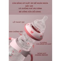 Bình sữa chống sặc oberni cổ rộng có tay cầm tiện dụng cao cấp an toàn cho bé 240ml DS06