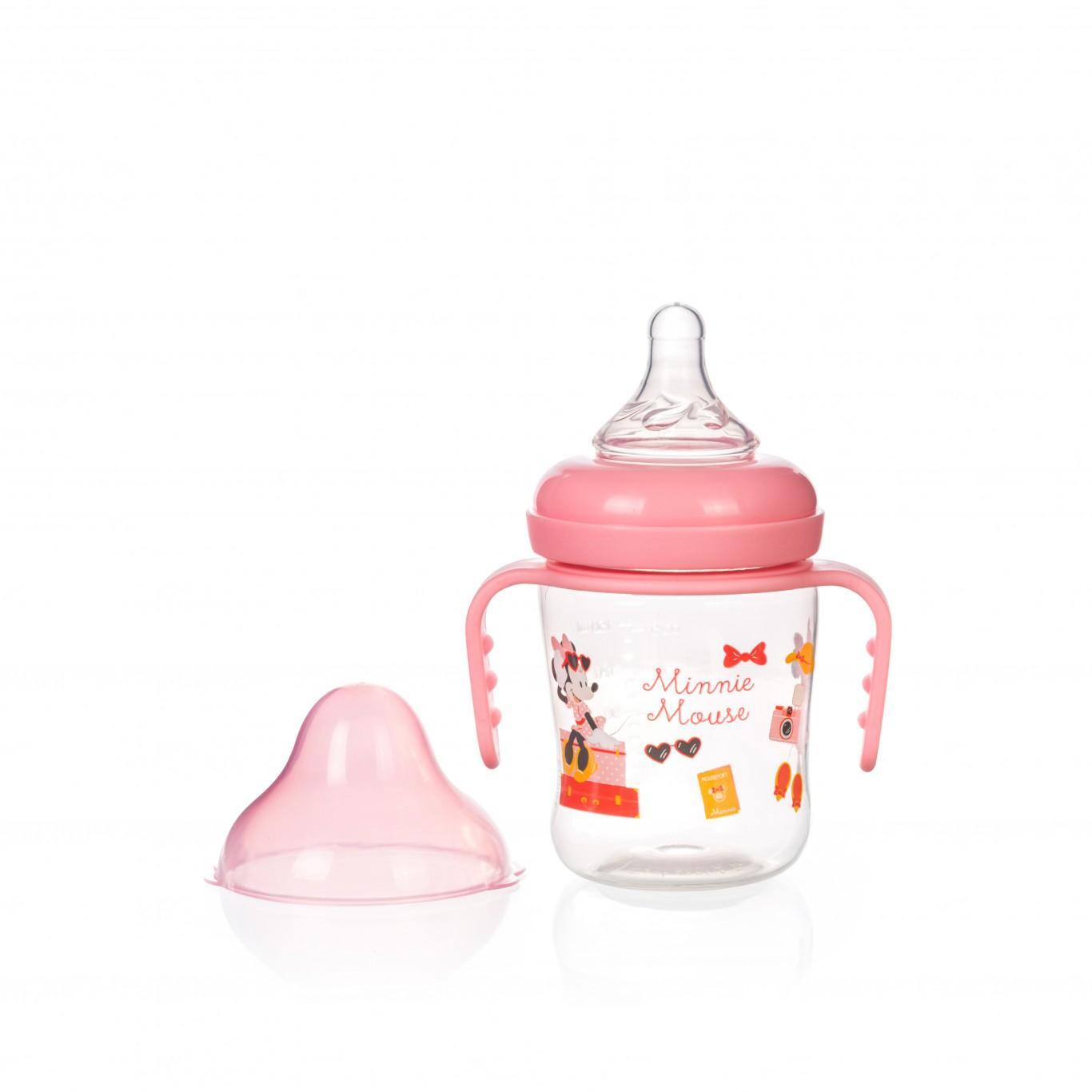 Bình sữa cổ rộng có tay cầm 125ml Disney DN80133