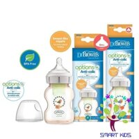 Bình sữa cổ rộng Dr Brown's nhựa PPSU Option Plus 100% chính hãng 150ml và 270ml