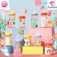 Bình Sữa Cổ Rộng Kichilachi PPSU 160ML/240ML/300ML Kèm Núm Ty Siêu Mềm