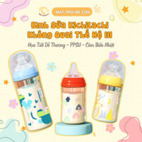 Bình Sữa Cổ Rộng Kichilachi PPSU THẾ HỆ III 160ML/240ML/300ML Kèm Núm Ty Siêu Mềm [ KÈM NÚM TI ]