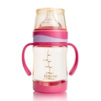 Bình sữa cổ rộng Kidsme PPSU có tay cầm 160ml màu tím hồng 160231