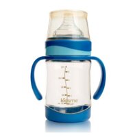 Bình sữa cổ rộng Kidsme PPSU có tay cầm 160ml màu xanh biển 160231