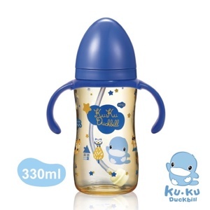 Bình sữa cổ rộng nhựa ppsu có tay cầm KUKU KU5867 – 330ML