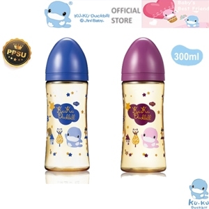 Bình sữa cổ rộng nhựa PPSU Kuku KU5857 - 300ml