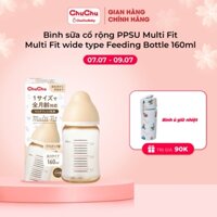 Bình Sữa cổ rộng PPSU Chuchu Baby Multi Fit (chống đầy hơi) 240ml Nhật Bản (dòng hiện đại nhất)