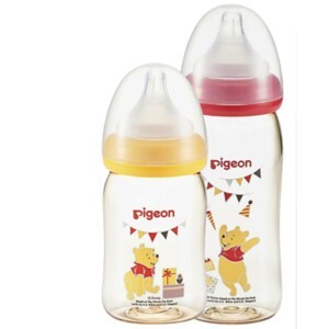 Bình sữa cổ rộng PPSU Plus Gấu Pooh Pigeon - 240ml
