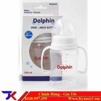 Bình Sữa Cổ Rộng Tay Cầm Dolphin 240ml
