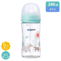Bình sữa cổ rộng thuỷ tinh Pigeon 240ml phù hợp cho bé từ sơ sinh
