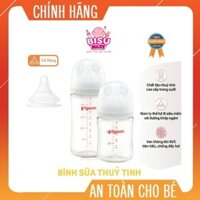 Bình sữa cổ rộng thủy tinh Pigeon Softouch thế hệ 3 cho bé 160ml 240ml