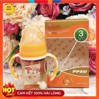 Bình sữa cổ rộng TOOM PPSU ( Tặng kèm 01 núm ty + van chống sặc ) có tay cầm 180ml/260ml