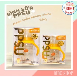 Bình sữa cổ rộng Wesser PPSU 180ml