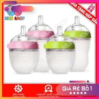 Bình Sữa Comotomo 150ml/250ml -Núm Silicon Siêu Mềm - TẶNG KÈM TAY CẦM CÁNH TIÊN