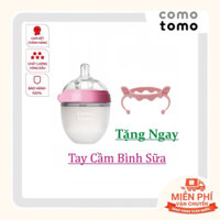 Bình sữa comotomo mỹ 150ml màu hồng, núm theo bình là núm 1 tia cho bé 0-3 tháng