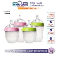 Bình Sữa Comotomo Silicon 150ml/250ml Cho Bé Siêu Mềm - TẶNG KÈM TAY CẦM