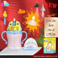 Bình Sữa Đa Năng 3 Trong 1 BEBU Silicone Y Tế Kháng Khuẩn An Toàn Cho Bé (240ml)