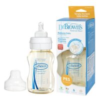 Bình sữa Dr Brown cổ rộng nhựa Pes 240ml