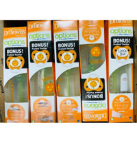 Bình sữa Dr Brown Options cổ hẹp 250ml deco