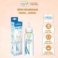 Bình Sữa Dr Brown's Options Nhựa PP BPA Free Sản Xuất Tại Mỹ 120ML, 250ML Cho Bé